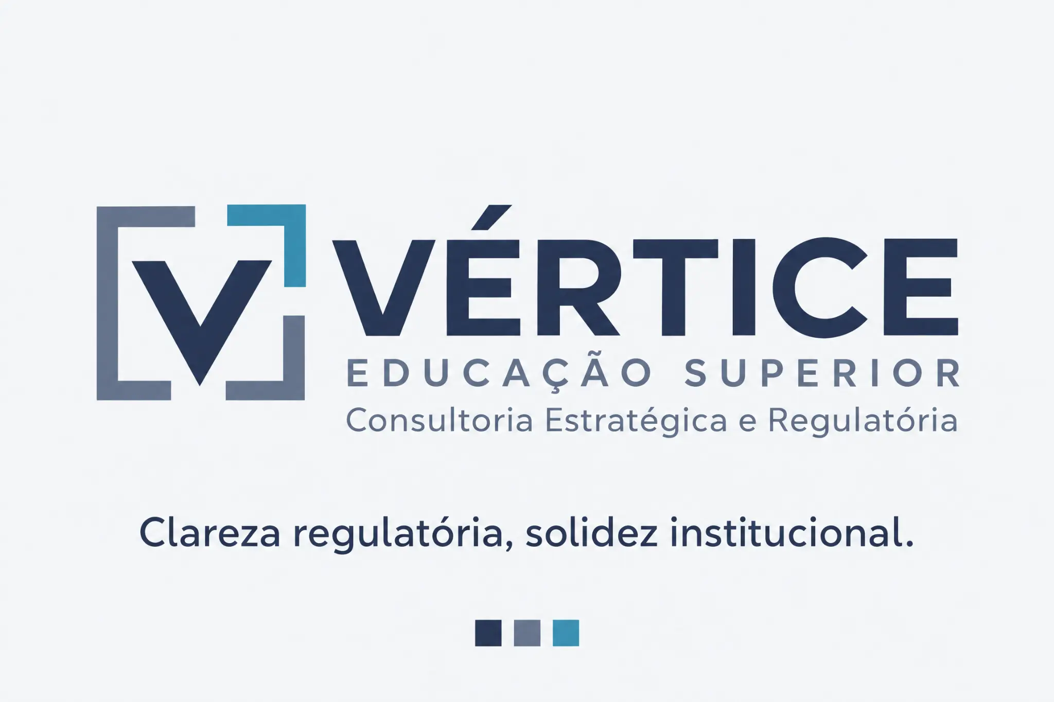 Identidade Vértice Educação Superior — Consultoria Estratégica e Regulatória. Clareza regulatória, solidez institucional.